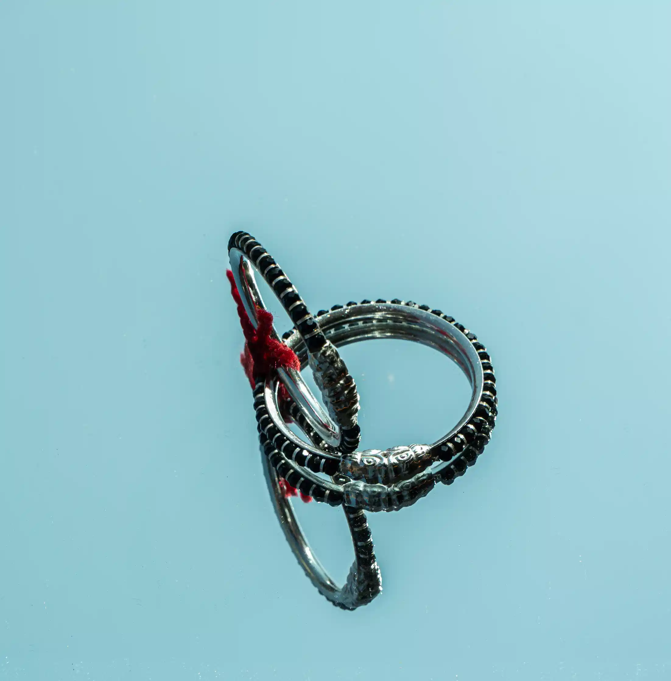 Pure Silver Oxidised Kids Kada – Pair